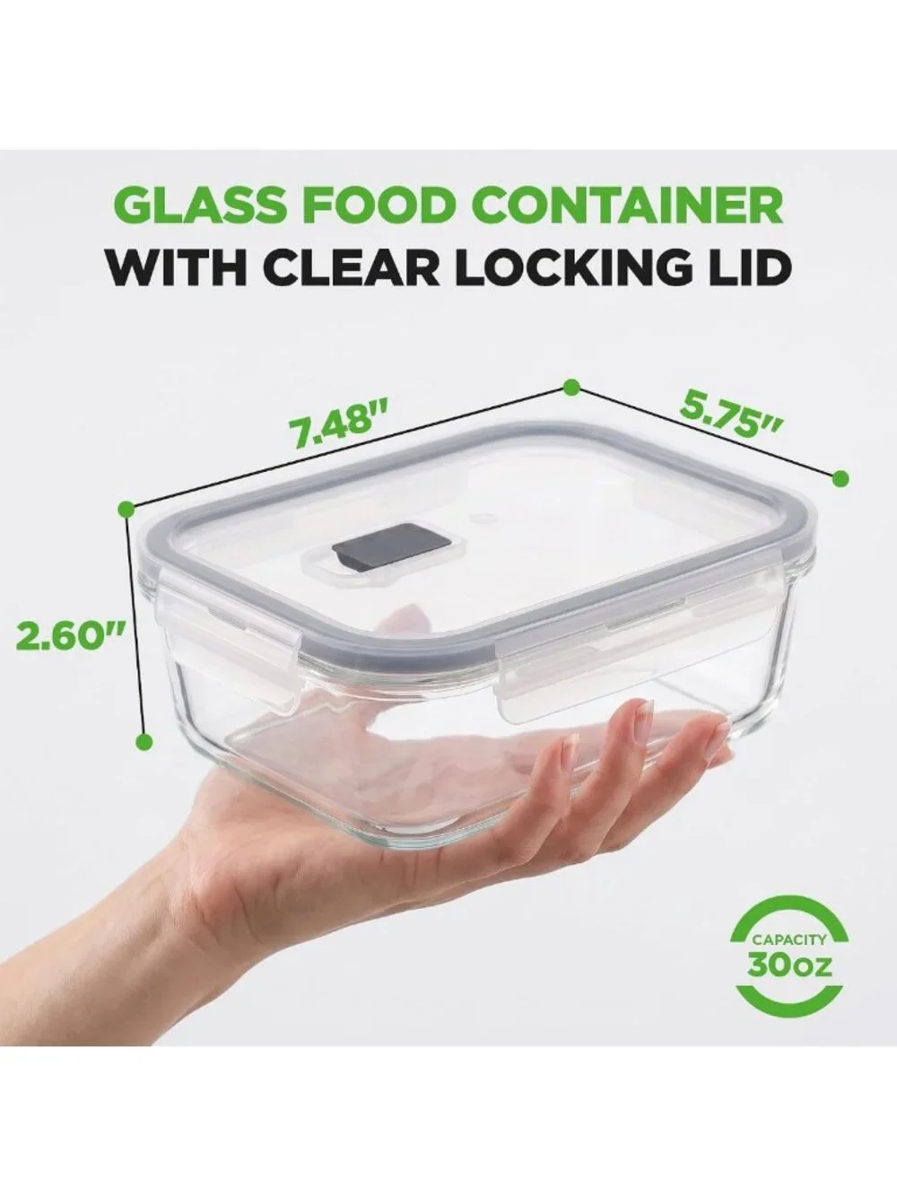 10-Piece Glass Food Storage Containers with Lids – Airtight Meal Prep & Lunch